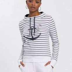 KangaROOS Sweatshirt mit sportlichem Stehkragen und maritimen Druck - NEUE KOLLEKTION