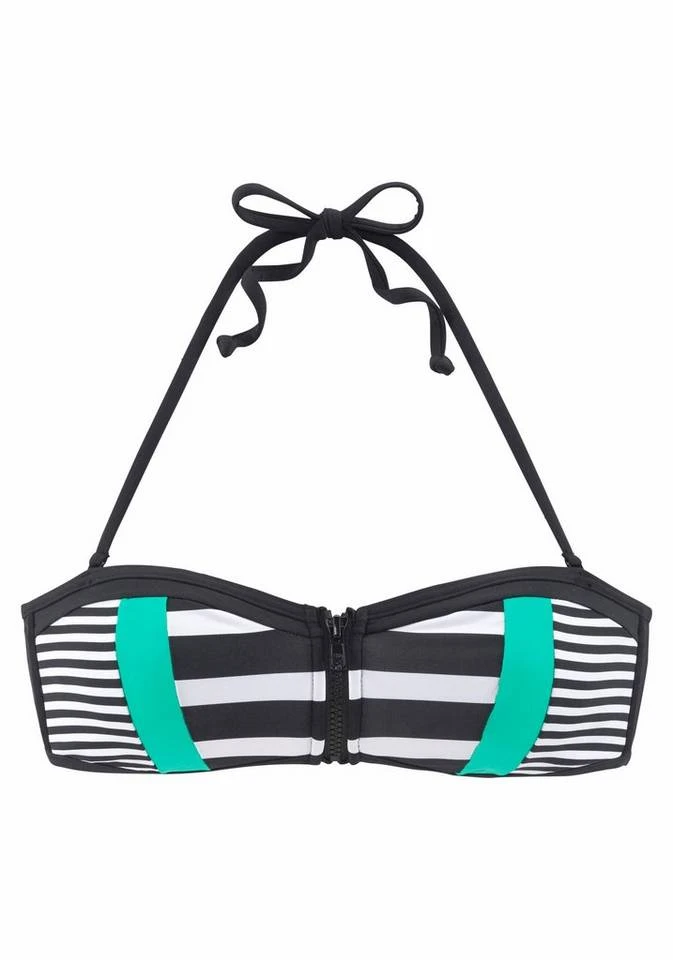 KangaROOS Bandeau-Bikini-Top »Anita«, mit Reißverschluss zwischen den Cups Marine-weiß, Schwarz-weiß 2 KangaROOS Bandeau-Bikini-Top »Anita«, mit Reißverschluss zwischen den Cups Marine-weiß, Schwarz-weiß – Bild 2