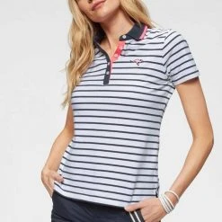 KangaROOS Poloshirt im modischem Streifen-Look mit kontrastfarbenen Details