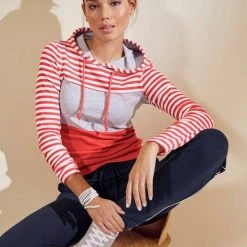 KangaROOS Kapuzenshirt in verspielter Ringel-Optik mit Colorblocking Design Schwarz-weiß-hellgrau, Weiß-marine-rauchblau, Coral-hellgrau-gestreift, Grün-marine-gestreift -KANGAROOS Verkäufe 57d97baf e935 5b4f 89bc 610e2450b89b