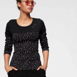 KangaROOS 2-in-1-Langarmshirt mit modischem Uni + Allover-Druck Mix - NEUE KOLLEKTION Mauve, Schwarz, Marine