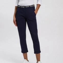 KangaROOS 7/8-Hose Jogginghose im konfektionierten Stil inklusive Gürtel - NEUE KOLLEKTION Weiß, Marine