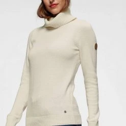 KangaROOS Rollkragenpullover in klassischer Form Pink-melange, Rosa, Schwarz, Wollweiß