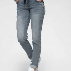 KangaROOS Jogg Pants in Denim-Optik mit elastischem Bündchen Black-used, Dark-rinsed, Blue-used, Schwarz